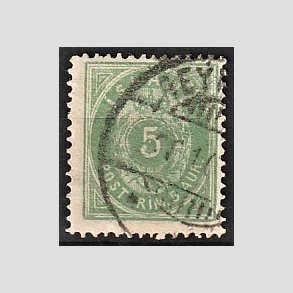 FRIMRKER ISLAND | 1882 - AFA 13 - 5 aur grn tk. 14 - Stemplet