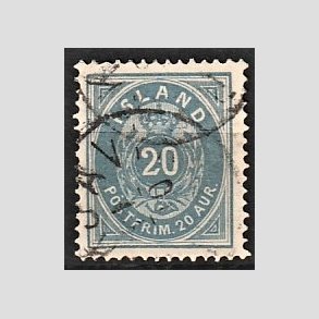 FRIMRKER ISLAND | 1882 - AFA 14 - 20 aur bl tk. 14 - Stemplet