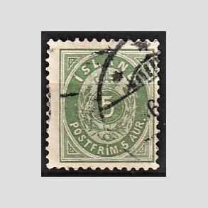 FRIMRKER ISLAND | 1896-97 - AFA 13B - 5 aur grn tk. 12 3/4 - Stemplet