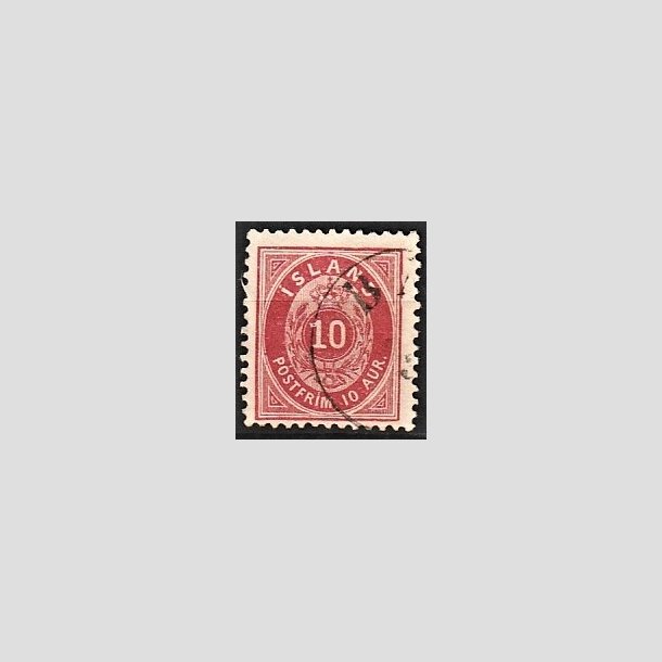 FRIMRKER ISLAND | 1875-76 - AFA 8B - 10 aur rosa tk. 12 3/4 - Stemplet