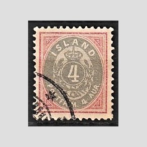FRIMRKER ISLAND | 1899-1900 - AFA 20 - 4 aur rosa/gr tk. 12 3/4 - Stemplet