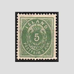 FRIMRKER ISLAND | 1882 - AFA 13 - 5 aur grn tk. 14 - Stemplet