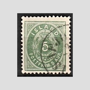 FRIMRKER ISLAND | 1896-97 - AFA 13B - 5 aur grn tk. 12 3/4 - Stemplet