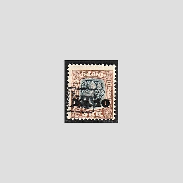 FRIMRKER ISLAND | 1930 - AFA 141 - Provisorier - 10 kr./5 kr. brun/blgrn - Stemplet "Tollur"