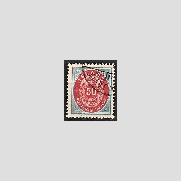 FRIMRKER ISLAND | 1892 - AFA 16A - 50 aur bl/rd tk. 14 - Stemplet