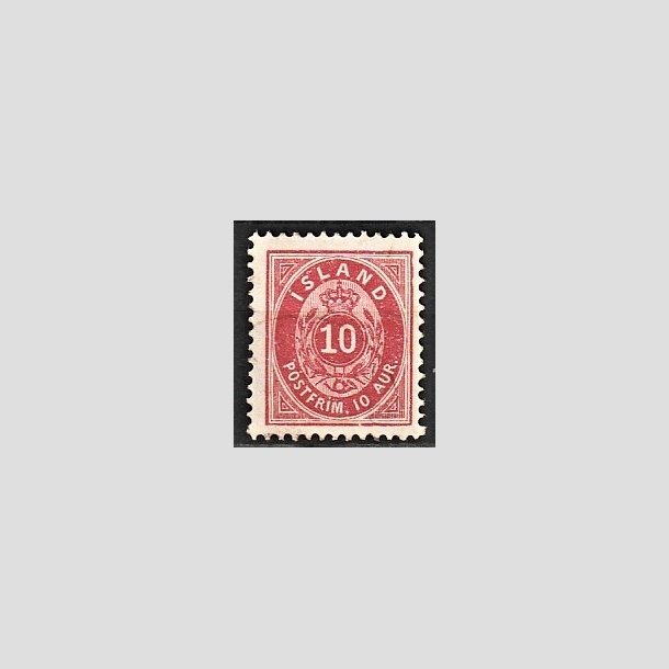 FRIMRKER ISLAND | 1875-76 - AFA 8B - 10 aur rosa tk. 12 3/4 - Stemplet