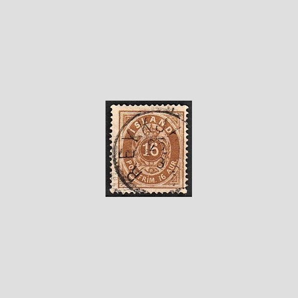 FRIMRKER ISLAND | 1875-76 - AFA 9 - 16 aur brun tk. 14 - Stemplet