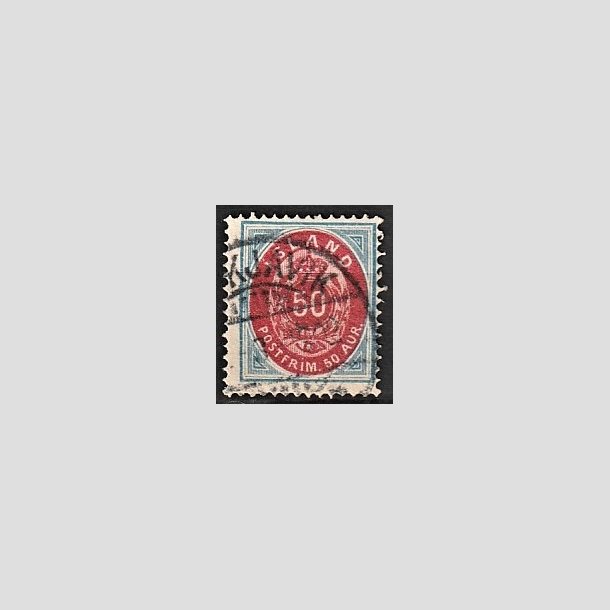 FRIMRKER ISLAND | 1892 - AFA 16A - 50 aur bl/rd tk. 14 - Stemplet