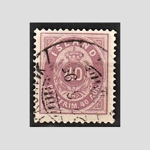 FRIMRKER ISLAND | 1882 - AFA 15 - 40 aur lilla tk. 14 - Stemplet