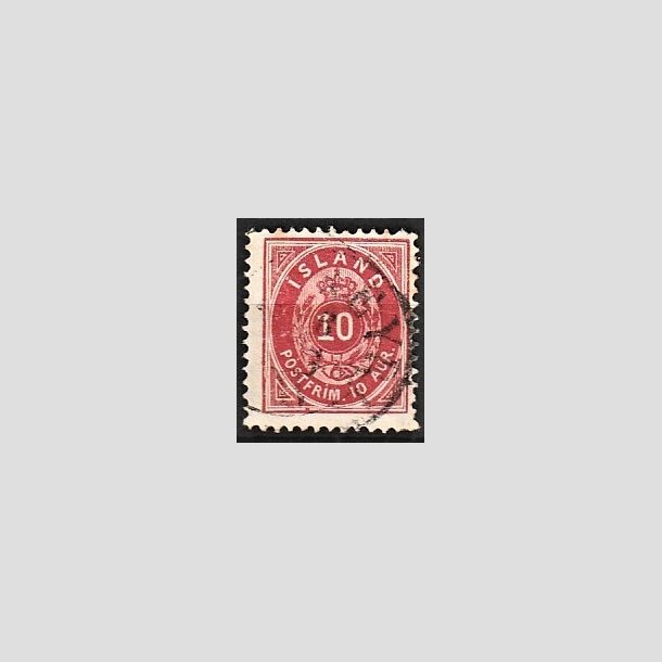 FRIMRKER ISLAND | 1875-76 - AFA 8B - 10 aur rosa tk. 12 3/4 - Stemplet