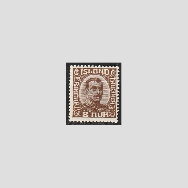 FRIMRKER ISLAND | 1920 - AFA 88 - Kong Christian X - 8 aur brun - Postfrisk