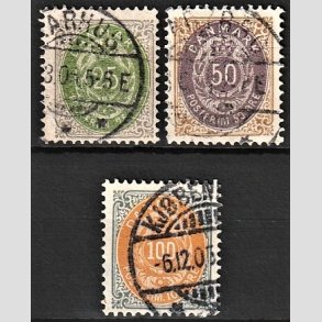 FRIM�RKER DANMARK | 1902 - AFA 29C,30C,31C - 25,50,100 �re - Stemplet