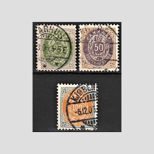 FRIMRKER DANMARK | 1902 - AFA 29C,30C,31C - 25,50,100 re - Stemplet