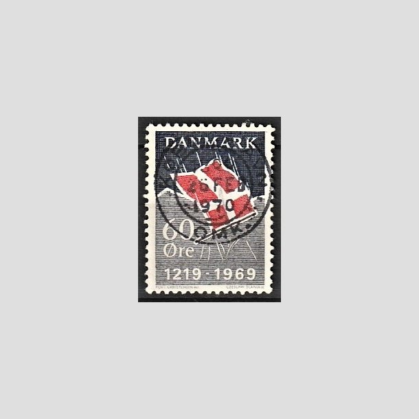 FRIMRKER DANMARK | 1969 - AFA 484 - Dannebrog 750 r. - 60 re mrkbl/gr/rd - Pragt Stemplet