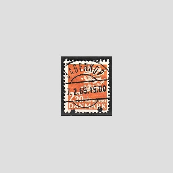 FRIMRKER DANMARK | 1967 - AFA 464F - Rigsvben 2,20 Kr. orange - Lux Stemplet