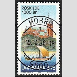 FRIM�RKER DANMARK | 1998 - AFA 1169 - Roskilde 1000 �r. - 3,75 Kr. flerfarvet - Pragt Stemplet Hobro