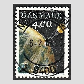FRIM�RKER DANMARK | 1999 - AFA 1200 - �rsted satelitten - 4,00 Kr. flerfarvet - Pragt Stemplet