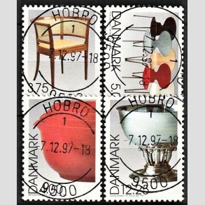 FRIM�RKER DANMARK | 1997 - AFA 1160-63 - Dansk design - Komplet s�t flerfarvet - Pragt Stemplet