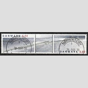 FRIM�RKER DANMARK | 1998 - AFA 1174-75 - Sammentryk med vignet - 5,00 Kr. flerfarvet - Pragt Stemplet