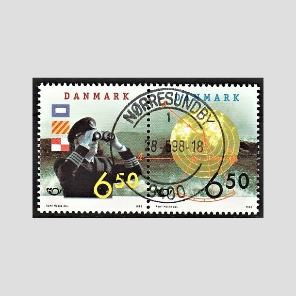 FRIMRKER DANMARK | 1998 - AFA 1181,1182 - 28 maj Sfart - 6,50 + 6,50 Kr. par flerfarvet - Lux Stemplet Nrresundby