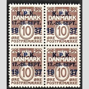 FRIMRKER DANMARK | 1937 - AFA 243 - K.P.K i 4-blok - Postfrisk
