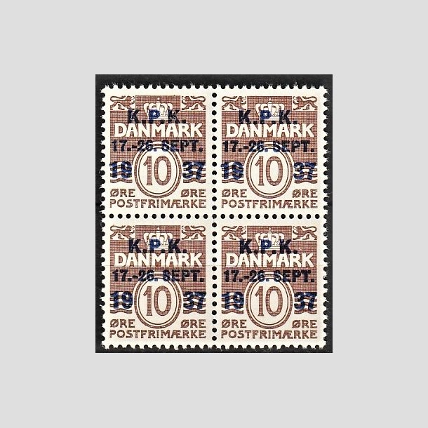 FRIMRKER DANMARK | 1937 - AFA 243 - K.P.K i 4-blok - Postfrisk