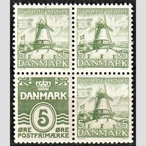 FRIMRKER DANMARK | 1937 - AFA 236 - Dybbl Fire Blok 1 - Postfrisk