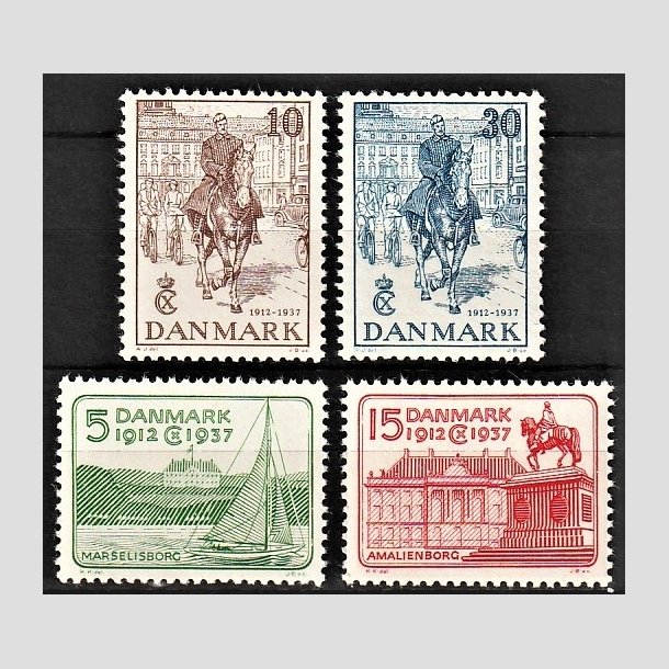 FRIMRKER DANMARK | 1937 - AFA 239-242 - Chr. X 25 rs jubilum komplet st - Postfrisk