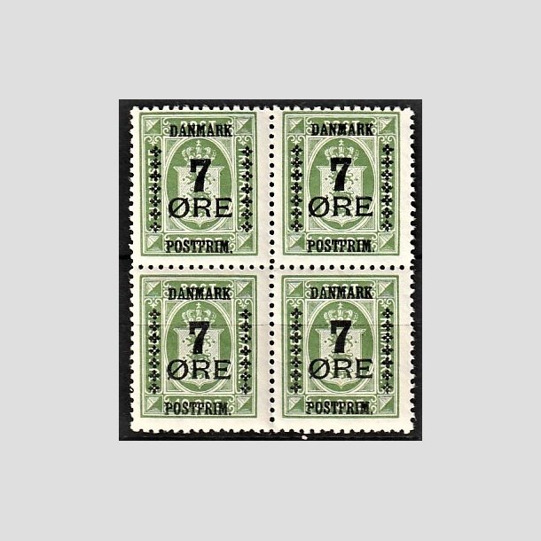 FRIMRKER DANMARK | 1926 - AFA 164 - 7/10 re grn Provisorier i 4-Blok - Postfrisk