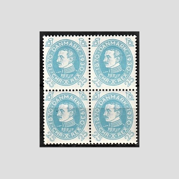 FRIMRKER DANMARK | 1930 - AFA 192 - Chr. X 60 r 25 re bl i 4-blok - Postfrisk