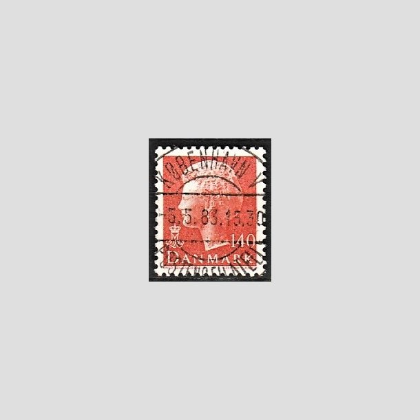 FRIMRKER DANMARK | 1980 - AFA 698 - Dronning Margrethe - 140 re orange - Pragt Stemplet