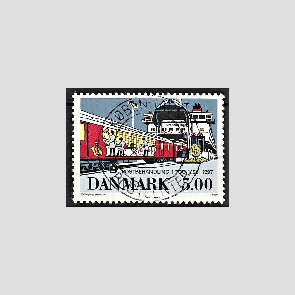 FRIMRKER DANMARK | 1997 - AFA 1147 - Bureautjenestens ophr - 5,00 Kr. flerfarvet - Pragt Stemplet