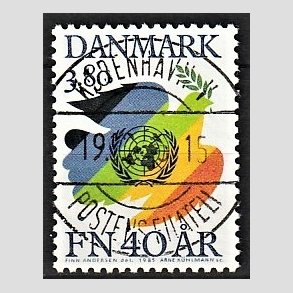 FRIM�RKER DANMARK | 1985 - AFA 841 - FN 40 �r - 3,80 Kr. flerfarvet - Pragt Stemplet