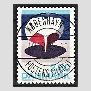 FRIM�RKER DANMARK | 1985 - AFA 845 - Kunst Helge Refn - 2,80 Kr. flerfarvet - Pragt Stemplet