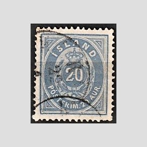 FRIMRKER ISLAND | 1882 - AFA 14a - 20 aur matultramarin tk. 14 - Stemplet