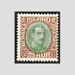 FRIMRKER ISLAND | 1931-33 - AFA 162 - Kong Christian X - 25 re brun/grn - Ubrugt
