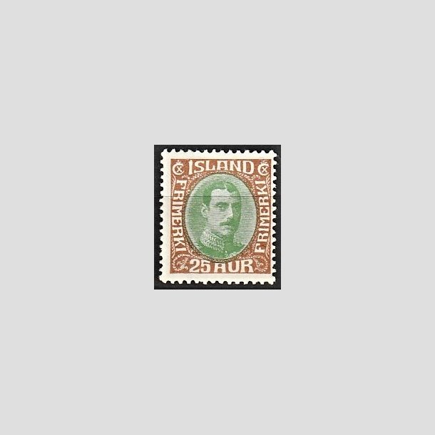 FRIMRKER ISLAND | 1931-33 - AFA 162 - Kong Christian X - 25 re brun/grn - Ubrugt