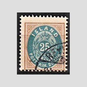 FRIMRKER ISLAND | 1899-1900 - AFA 21 - 25 aur brun/bl tk. 12 3/4 - Stemplet