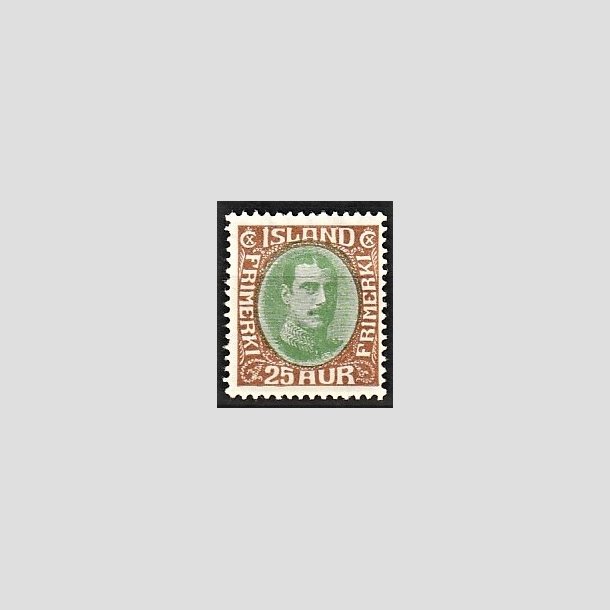 FRIMRKER ISLAND | 1931-33 - AFA 162 - Kong Christian X - 25 re brun/grn - Ubrugt