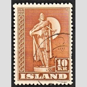 FRIMRKER ISLAND | 1947 - AFA 241B - Thorfinn Karlsefni - 10 kr. orangebrun tk. 11 1/2 - Stemplet