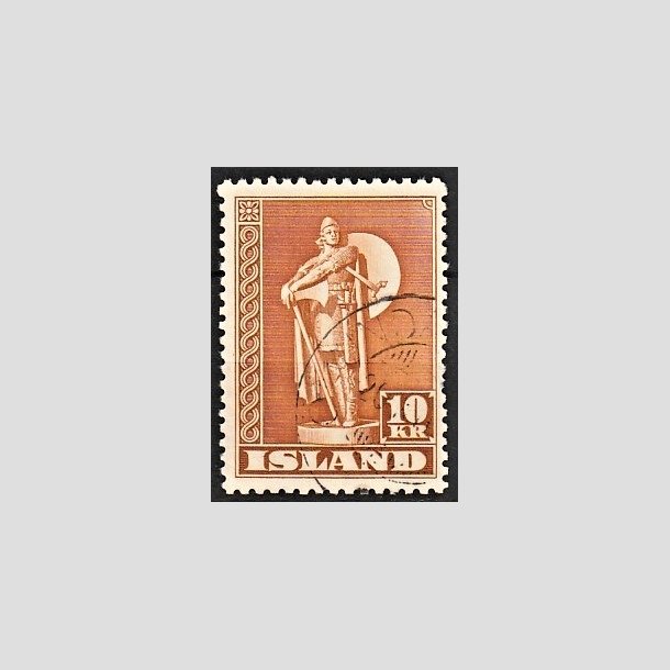 FRIMRKER ISLAND | 1947 - AFA 241B - Thorfinn Karlsefni - 10 kr. orangebrun tk. 11 1/2 - Stemplet