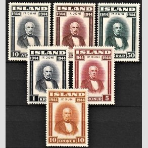 FRIMRKER ISLAND | 1944 - AFA 232-37 - Island Republik - Komplet st - Ubrugt