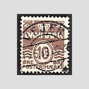 FRIM�RKER DANMARK | 1937-38 - AFA 235 - B�lgelinie 10 �re brun - Lux Stemplet