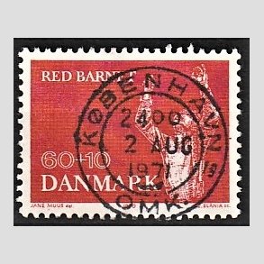 FRIMRKER DANMARK | 1970 - AFA 495 - Red Barnet 25 r - 60 + 10 re rd - Lux Stemplet