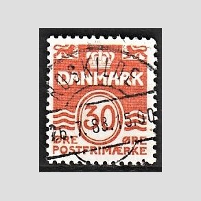 FRIM�RKER DANMARK | 1981 - AFA 741 - B�lgelinie - 30 �re orange - Pragt Stemplet