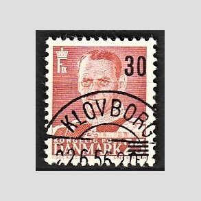 FRIMRKER DANMARK | 1955 - AFA 364 - Provisorier - 30/25 re rd - Pragt Stemplet