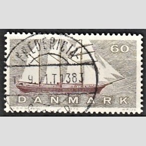 FRIM�RKER DANMARK | 1970 - AFA 505 - Dansk Skibsfart - 60 �re gr�oliv/r�dbrun - Pragt Stemplet