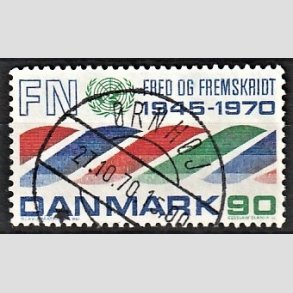 FRIM�RKER DANMARK | 1970 - AFA 507 - FN 25 �r. - 90 r�d/bl�/gr�n - Pragt Stemplet �rnh�j