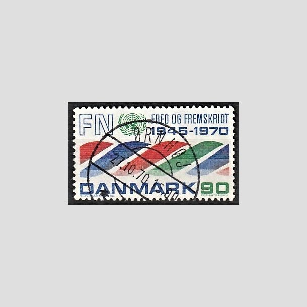 FRIMRKER DANMARK | 1970 - AFA 507 - FN 25 r. - 90 rd/bl/grn - Pragt Stemplet rnhj