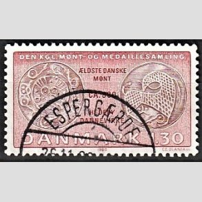 FRIM�RKER DANMARK | 1980 - AFA 708 - Gamle danske m�nter - 1,30 Kr. r�d/r�dbrun - Lux Stemplet